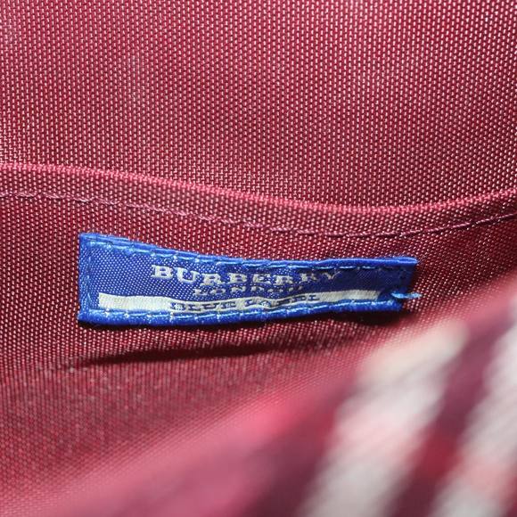 BURBERRY Nova Check Shoulder Bag Nylon Red Auth ti917 - Picture 10 of 16
